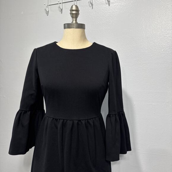 CLUB MONACO Black Bell Sleeve Loalla Ponte Dress Size 2 Classic Office Work - Picture 2 of 14